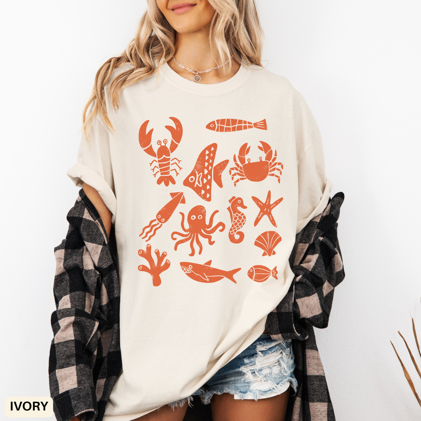 Coastal beach looks T-Shirt-Garment-Dyed Comfort Colors Summer Outfit