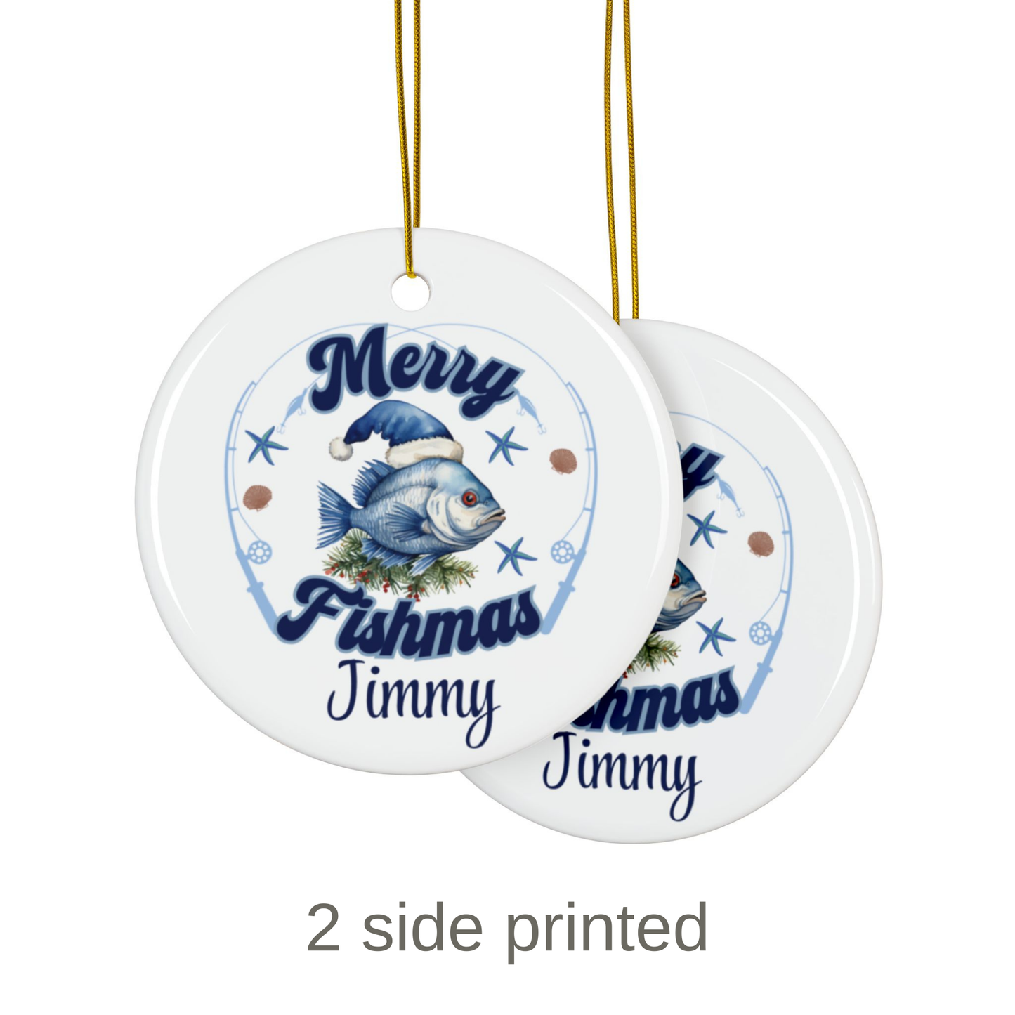 Fishing Christmas Ornament Gift - Dad and grandpa Fishing Gift for Holiday Season