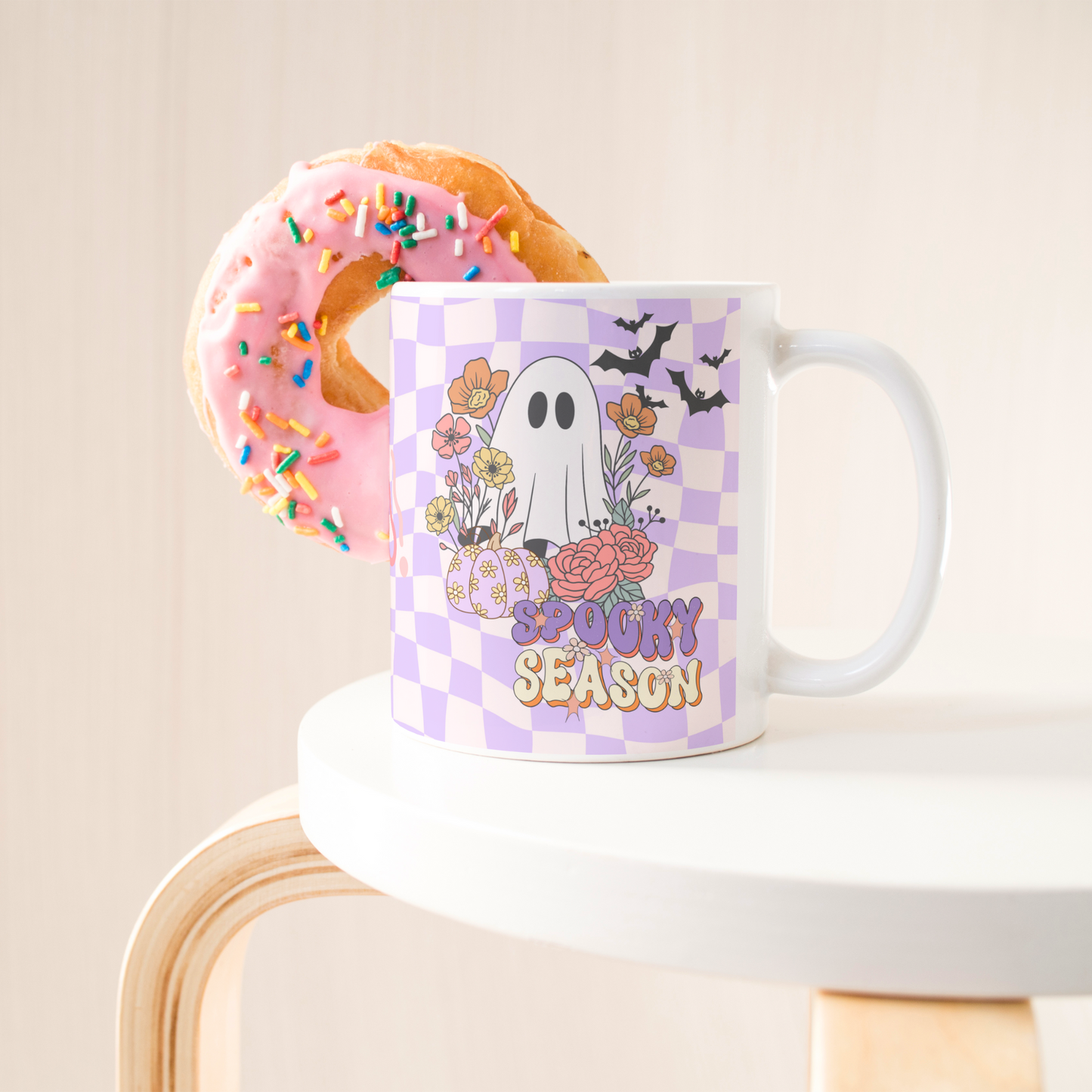 Spooky Ghost Floral Pastel Halloween Mug Gift