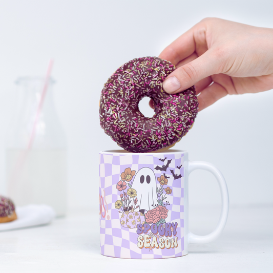 Spooky Ghost Floral Pastel Halloween Mug Gift