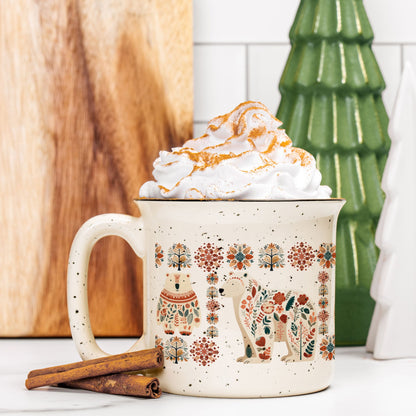 Polar Bear Camp Mug Scandinavian Coffee Gift Idea