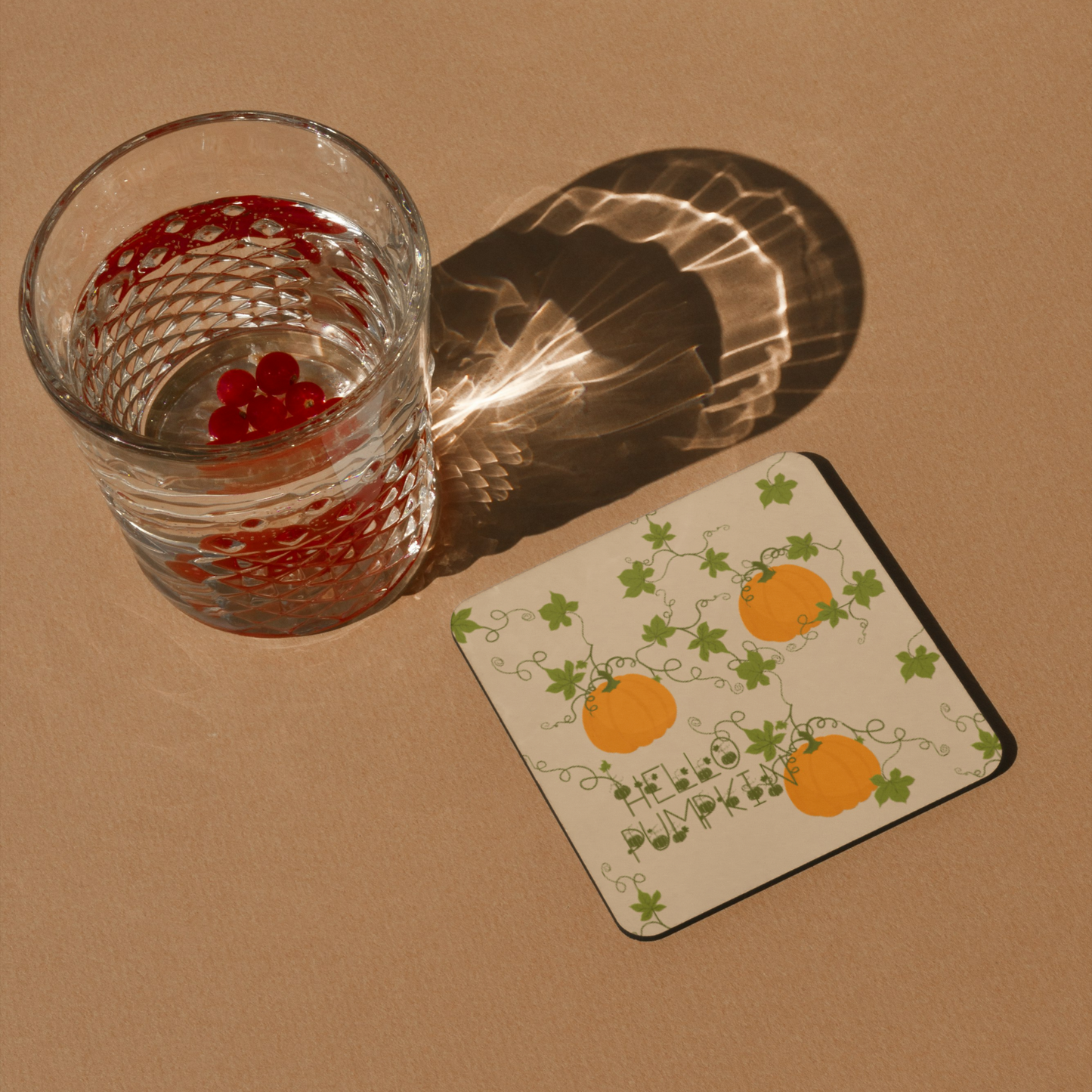 Pumpkins Coaster Set Fall Decor Thanksgiving Table Setting