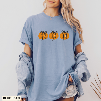 Coquette Pumpkin Shirt - Fall Aesthetic Tee - Halloween Outfit Pumpkin Patch Vibes