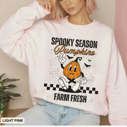 Spooky Season Pumpkin Sweatshirt - Comfy Fall Farm Crewneck