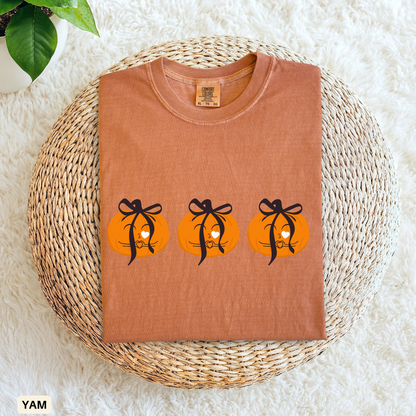 Coquette Pumpkin Shirt - Fall Aesthetic Tee - Halloween Outfit Pumpkin Patch Vibes