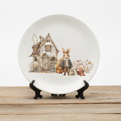 Rustic Rabbit Farmhouse Design China Plates