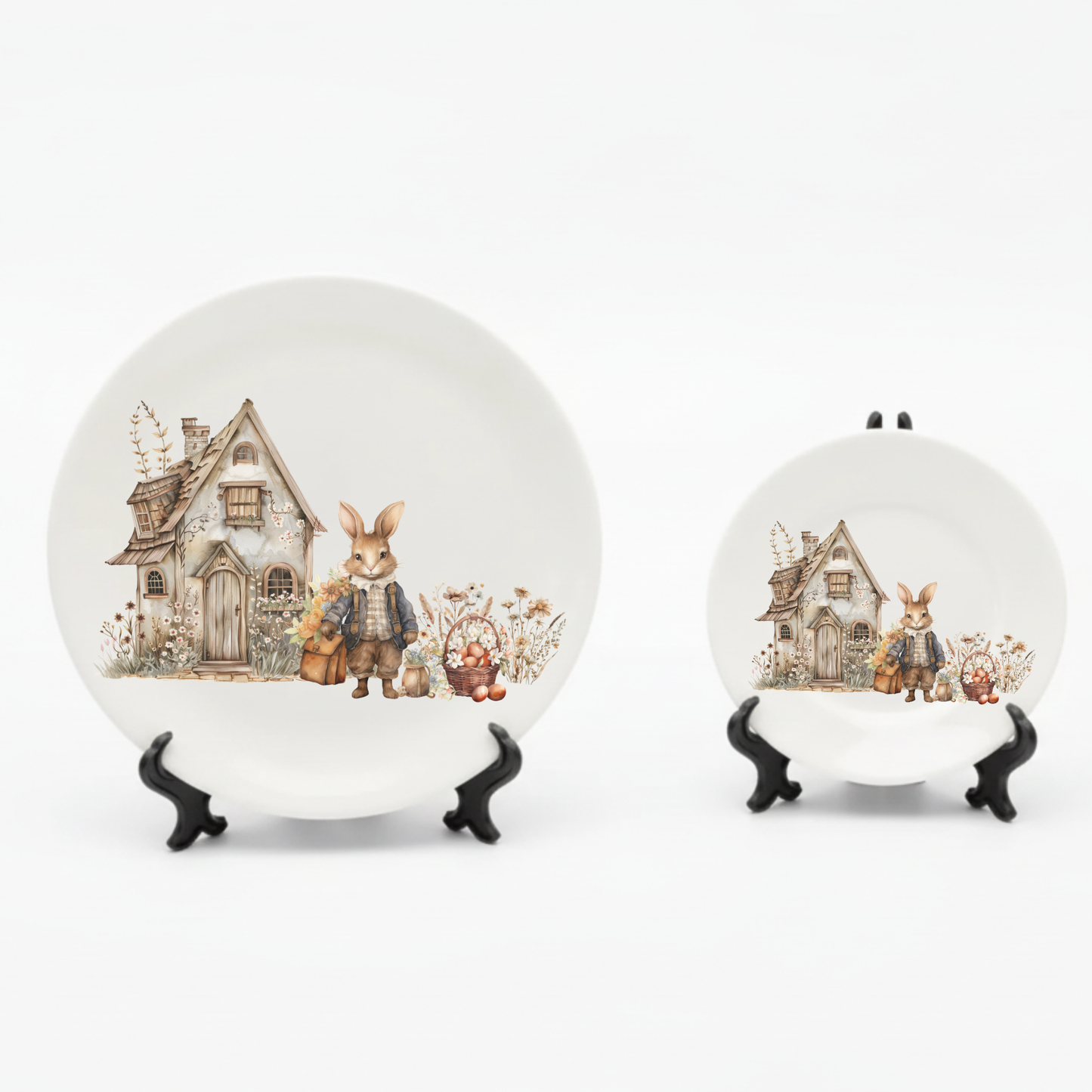 Rustic Rabbit Farmhouse Design China Plates