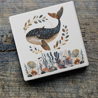 Sea Life Whale Coasters Oceans Themed set of coasters Marine Life