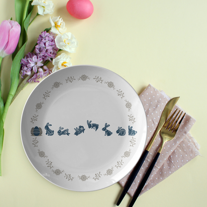 Easter Bunny Art Plate Spring gift idea for Party table setting decor