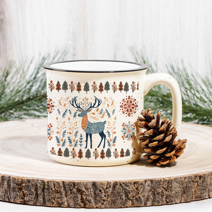 Deer Mug Nordic Folk Art- Deer lover Gift