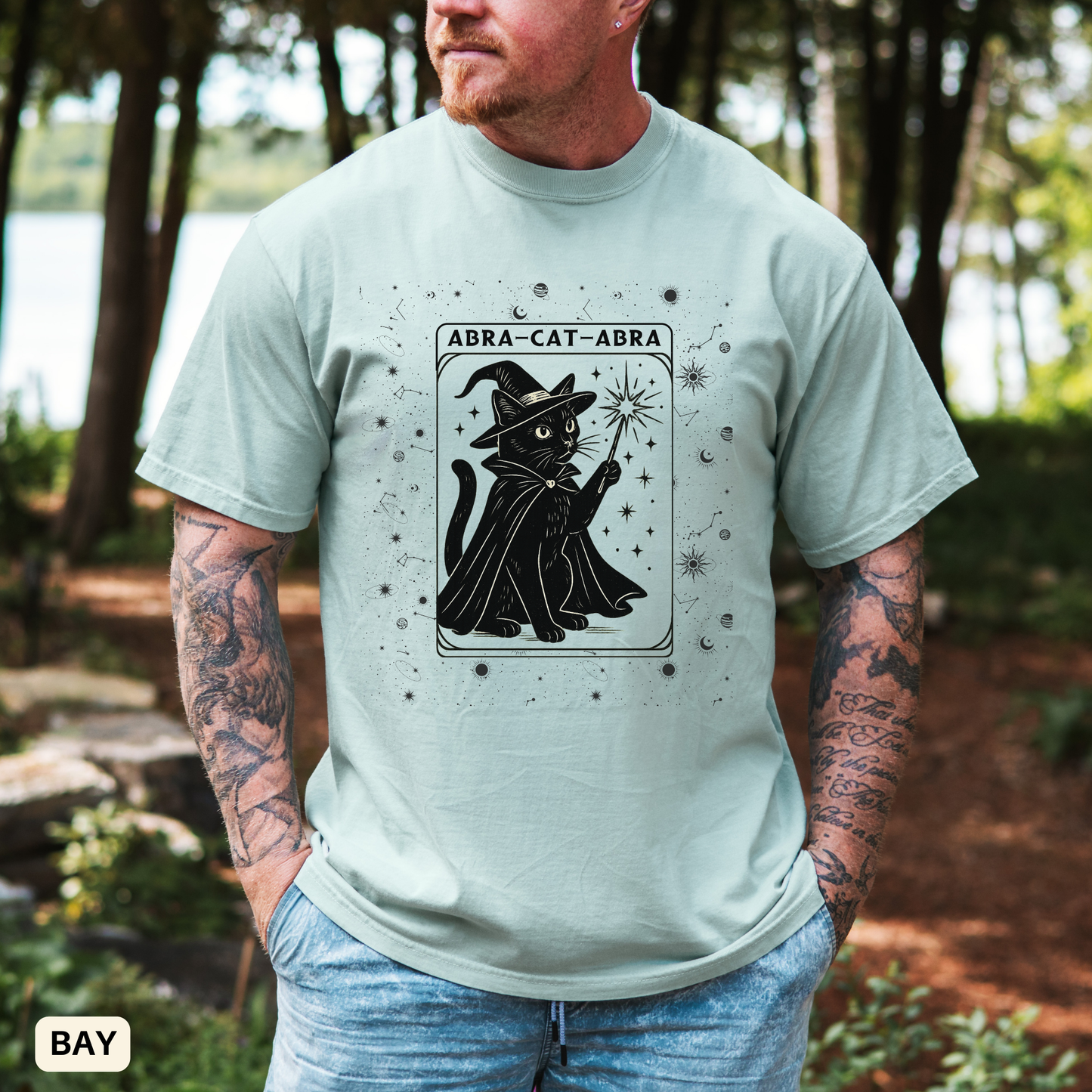 Black Cat T-shirt - Spooky Shirt Halloween - Zodiac Astrology Tee