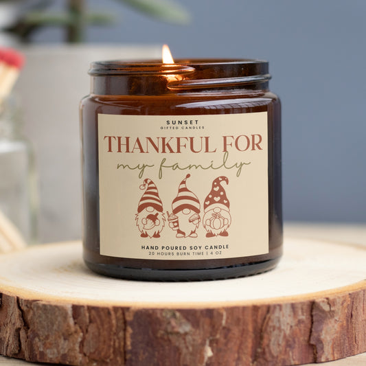Thankful for you Message Candle Custom name for Fall and thanksgiving favors