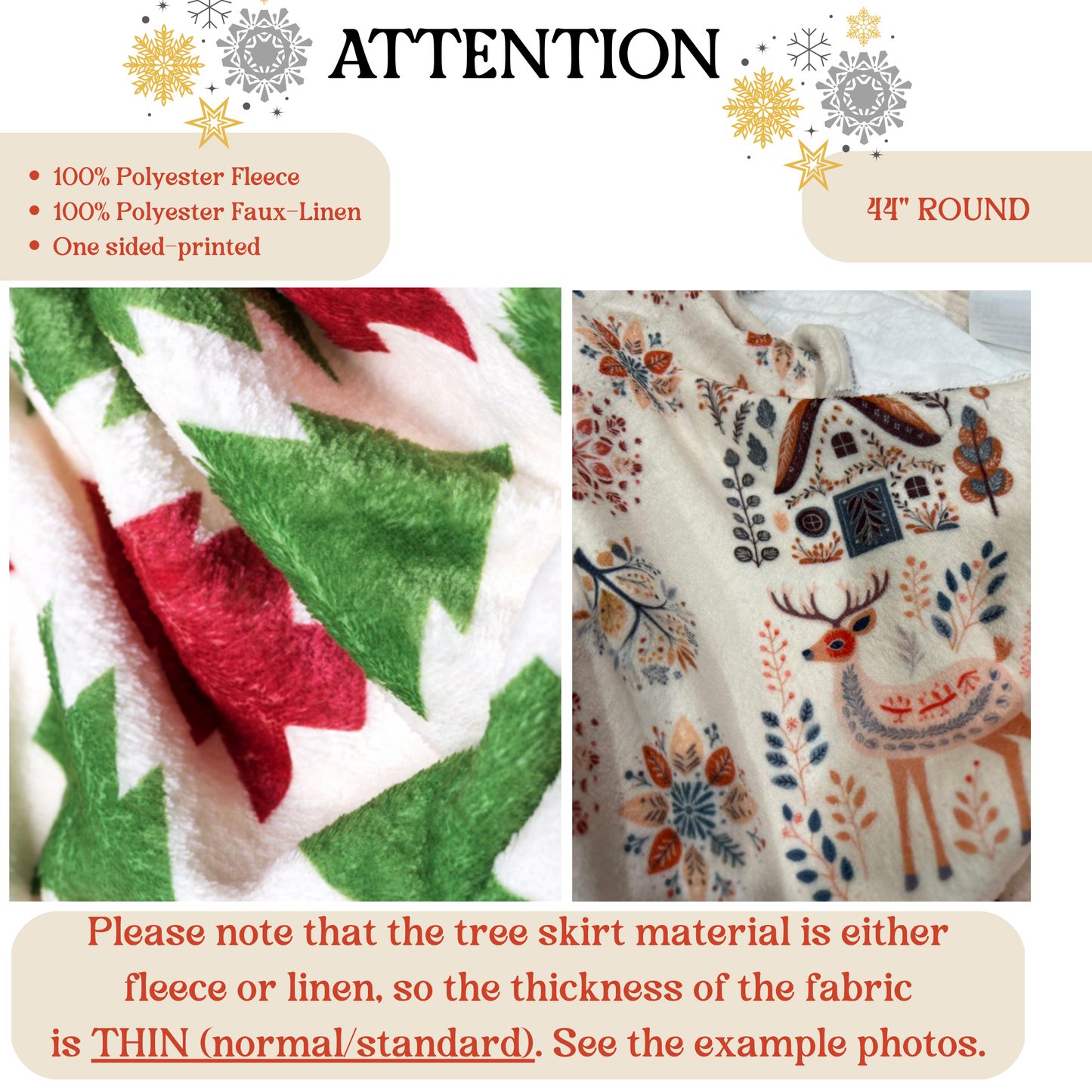 Woodland Christmas Tree Skirt - Mountain Cabin Decor - Rustic Farmhouse Holiday Gift