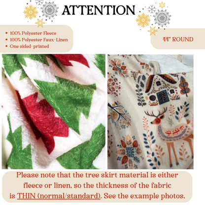 Woodland Christmas Tree Skirt - Mountain Cabin Decor - Rustic Farmhouse Holiday Gift