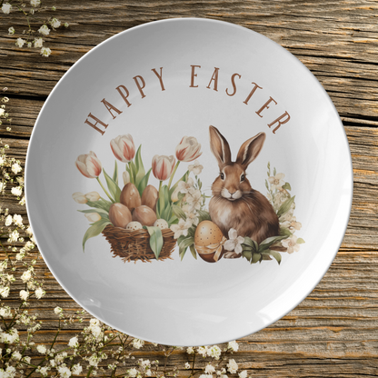 Happy Easter Rabbit Plate - Hostess Thank you Gift - Spring Party Table Settings