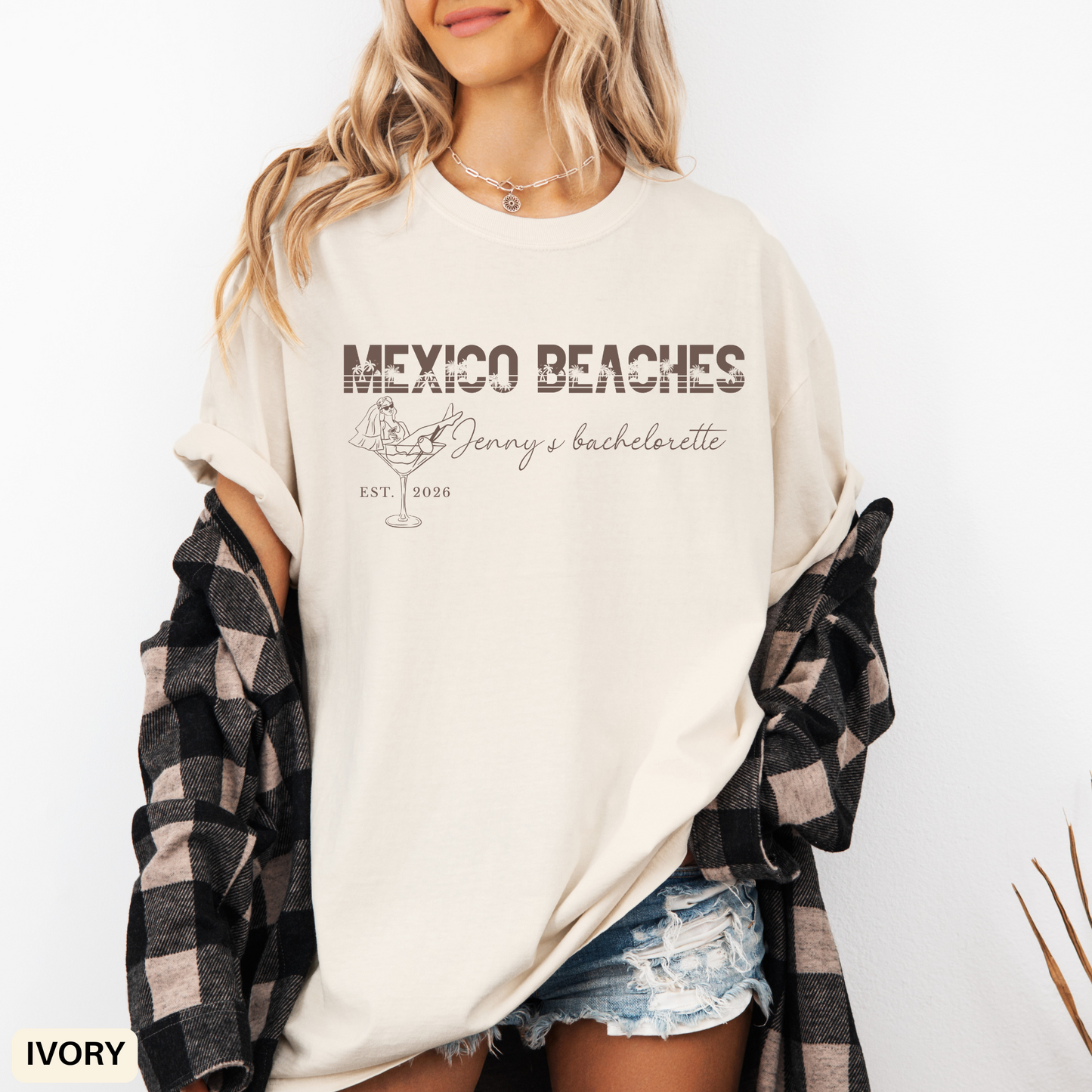 Bachelorette Beach Trip T-Shirt, Girls Mexico Bridal Shower Custom